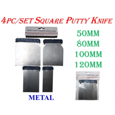 SQUARE PUTTY KNIFE - METAL (4pcs)