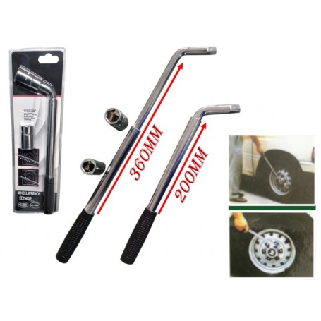 HM500 L-TYPE WHEEL WRENCH - TELESCOPE 380-500mm (17 X 19 - 21X23mm)