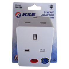 ProSMK KSE 940N 13A 3WAY ADAPTOR C/W NEON - SIRIM (3G X 1W)