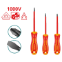 TOTAL 3pcs INSULATED SCREWDRIVER SET - PH2 (100mm) / SL4.0 (100mm) / SL5.5 (125mm) (THTIS036)