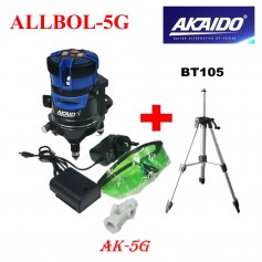 SET- AKAIDO ALLBOL-5G GREEN LASER LEVER 5LINE 4V1H1D C/W TRIPOD BT-12