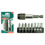 TOTAL 9PCS SCREWDRIVER BIT SET (SIZE: PH1, PH2, PH3, SL4.0, SL5.5, SL6.5, PZ1, PZ2) TACSD3091