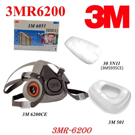 3M DUST MASK MIDIUM DESPITATOR HLAF FACEPIECE RESPIRATOR (3M 6200CE)