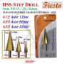 FIESTO HSS TIATANIUMNITRIDE COATED STEP DRILL - 5 STEP (4mm - 12mm)