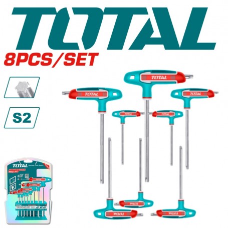 TOTAL 8PCS T-HANDLE TROX WRENCH SET (WITH HOLDER) THHW80836