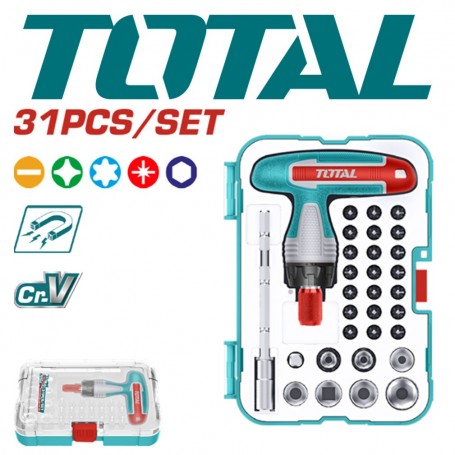 TOTAL 31Pcs T-HANDLE WRENCH SCREWDRIVER SET (TACSD30316)