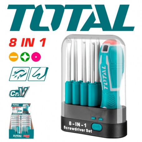 TOTAL 9pcs INTERCHANGEABLE SCREWDRIVER SET