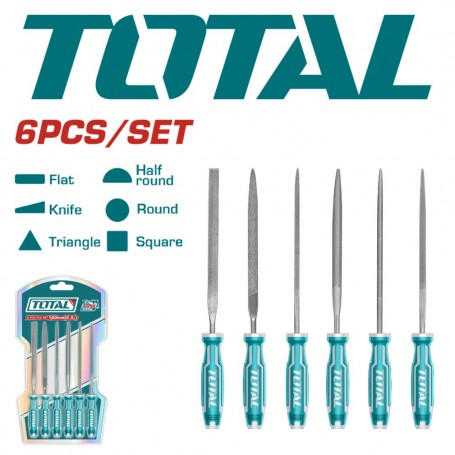 TOTAL 6pcs FILE SET 140mm / 5-1/2" (THT91462)