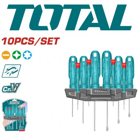 TOTAL 10pcs SCREWDRIVER AND PRECISION SCREWDRIVER SET (THTDC251001)