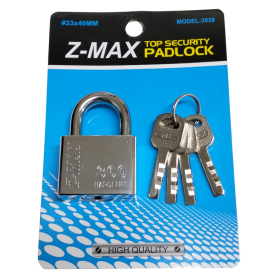 MAX CHROME PAD LOCK (40mm, 50mm)