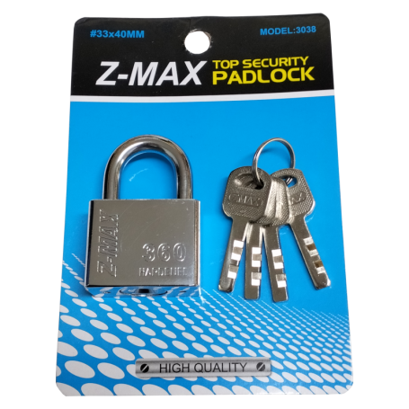 MAX CHROME PAD LOCK (40mm, 50mm)