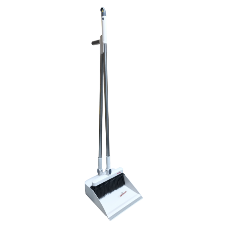 BOSSMAN SOFT HAIR BROOM SET TYPE-2 - WHITE (DUST PAIL + BROOM) BB2-W 180°