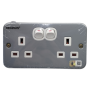 BOSSMAN METAL-CALD SWITCH SOCKET - DOUBLE 13A 2GANG (BDM-132)