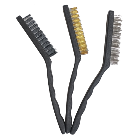3PCS MINI WIRE BRUSH - PVC / STEEL / BRASS (775-3PC)
