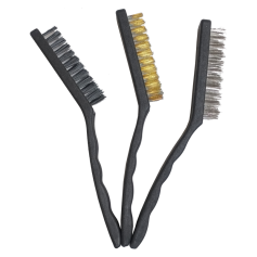 3PCS MINI WIRE BRUSH - PVC / STEEL / BRASS (775-3PC)