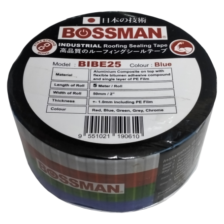 BOSSMAN INDUSTRIAL ROOFING FLASHING TAPE (2" X 5Mtr RED BLUE)