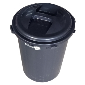 BLACK PVC DUSTBIN WITH HANDLE SIZE: 42.5 X 33 X 55.5CM