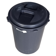 BLACK PVC DUSTBIN WITH HANDLE SIZE: 42.5 X 33 X 55.5CM