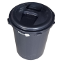 BLACK PVC DUSTBIN WITH HANDLE SIZE: 42.5 X 33 X 55.5CM