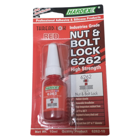 HARDEX THREAD LOCKER - RED - NUT BOLT LOCK (6262 X 10ML)