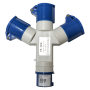 INDUSTRIAL 1WAY PLUG X 3WAY MULTIPLE SOCKET (16A X 3PIN X 3WAY)