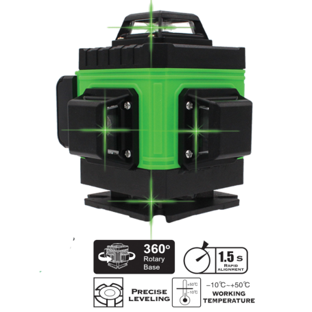 BOSSMAN LASER LEVEL MACHINE ONLY - GREEN (BGE016) (16 Line (4D))