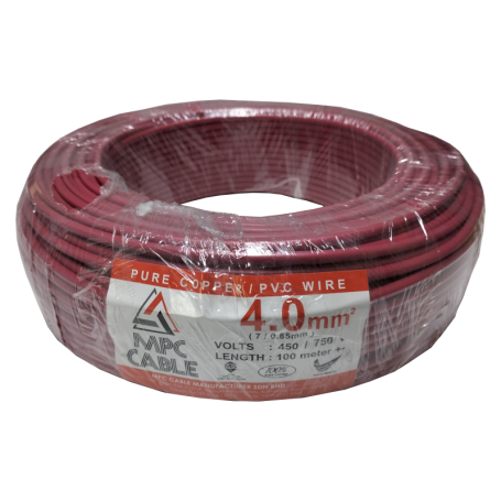MALAYSIA PVC WIRE CABLE - RED (1.5mm - 6.0mm)