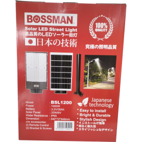 BOSSMAN SOLAR LED STREET LAMP WITH HANDLE (800W & 1000W)