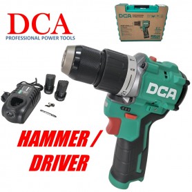 DCA 12Vx2.0Ah CORDLESS BRUSHLESS DRIVER/HAMMER DRILL 10mm x 50N.m x 280W - 1.1kg ADJZ1250i