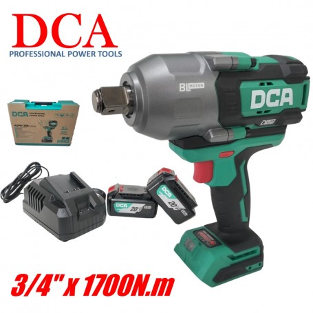 DCA 20Vx5.0Ah CORDLESS BRUSHLESS IMPACT WRENCH 3/4" x 1700N.m x 800W - 3.6kg ADPB1288