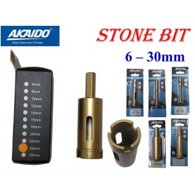 AKODA DIAMOND STONE BIT WET CORE (HEAVY DUTY CORD BIT) 6mm - 30mm