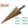 FIESTO HSS TIATANIUMNITRIDE COATED STEP DRILL - 5 STEP (4mm - 12mm)