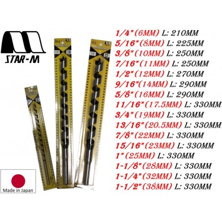 STAR-M NO: 04 JAPAN WOOD DRILL BIT - AUGER BITS LONG I