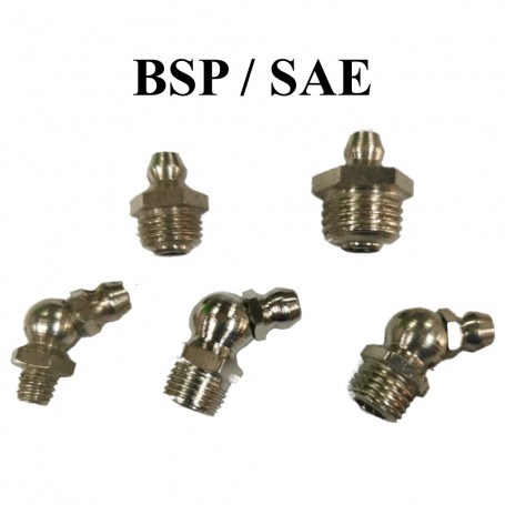 TAIWAN GREASE NIPPLE - 45 DEG /  STRAIGHT