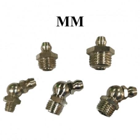 (MM) TAIWAN GREASE NIPPLE - 45 DEG / STRAIGHT