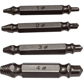EASY OUT SCREW EXTRACTOR BIT FOR HAND DRILL USE (4PCS SCREW EXTRATOR)
