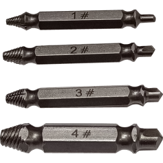 EASY OUT SCREW EXTRACTOR BIT FOR HAND DRILL USE (4PCS SCREW EXTRATOR)