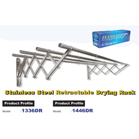 ISANO STAINLESS STEEL RETRACTABLE DRYING RACK - 1336DR