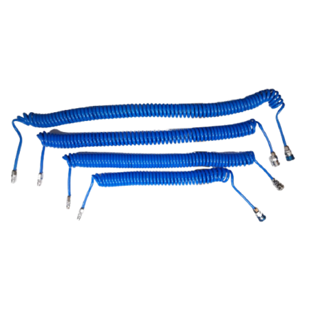 STAR PU COIL TUBE PNEUMATIC AIR HOSE WITH QUICK COUPLER (BLUE) - OD 8mm X ID 5mm