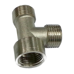 BRASS CHROME-TEE - M&M&F - BF-B-MMF-T