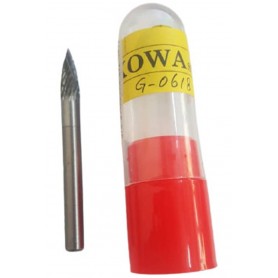 KOWA SUN-DOUBLE CUT TCT ROTARY BURRS - POINTED 6mm SHANK