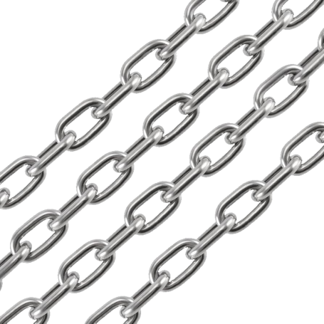 STAINLESS STEEL LINK CHAIN (AISI 304) 白 钢 链 S/STEEL CHAIN M 03 X 5.0 X 20mm