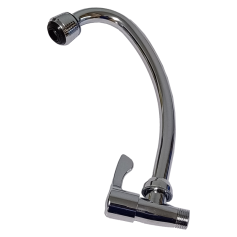 GROCHI STAINLESS STEEL PIPE ABS HANDLE & BRASS VALVE WALL SINK TAP (Italian Design)