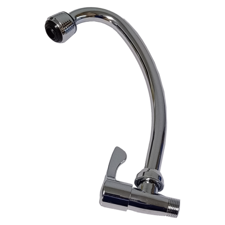 GROCHI STAINLESS STEEL PIPE ABS HANDLE & BRASS VALVE PILLAR SINK TAP (Italian Design)