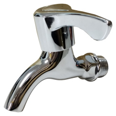 GROCHI STAINLESS STEEL PIPE ABS HANDLE & BRASS VALVE WALL BIB TAP (Italian Design)