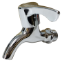 GROCHI STAINLESS STEEL PIPE ABS HANDLE & BRASS VALVE WALL BIB TAP (Italian Design)