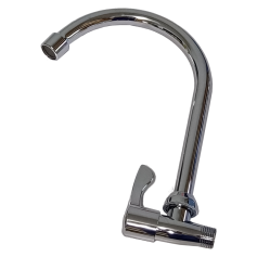 GROCHI STAINLESS STEEL PIPE ABS HANDLE & BRASS VALVE WALL LONG SINK TAP (Italian Design)