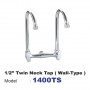 ISANO TWIN SWAN NECK TAP - WALL TYPE - 1/2"