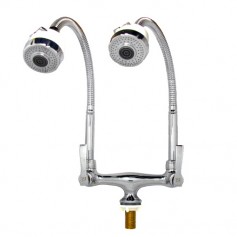 ISANO IS TWIN FLEXIBLE NECK TAP - PILLAR TYPE