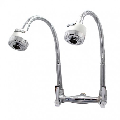 ISANO IS TWIN FLEXIBLE NECK TAP - WALL TYPE